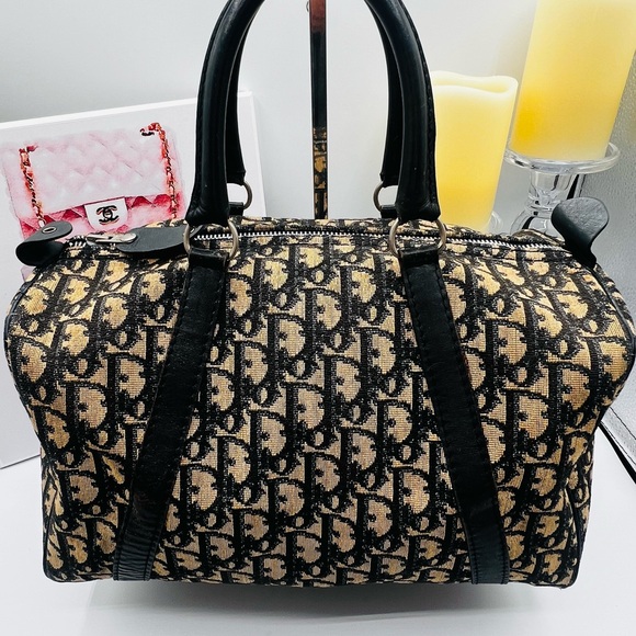 Dior Handbags - Dior Boston Trotter Bag - Navy/Tan